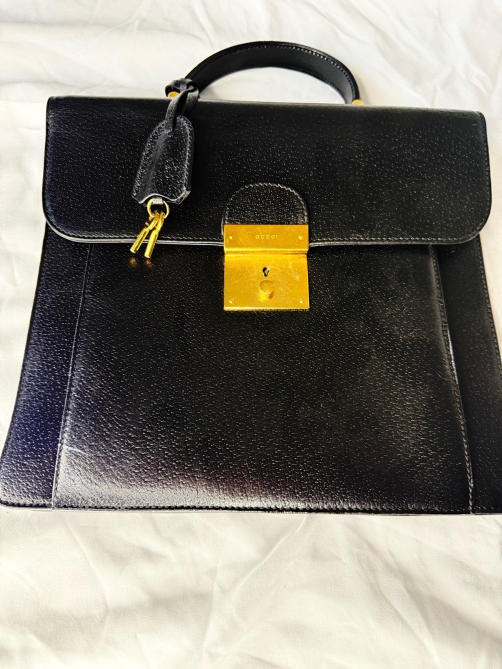GUCCI Hand Bag Leather 2way
Black  Auth ep4002 has pulling inside